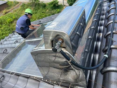 ソーラーパネル　太陽熱温水器　撤去　太陽光　加賀市　小松市